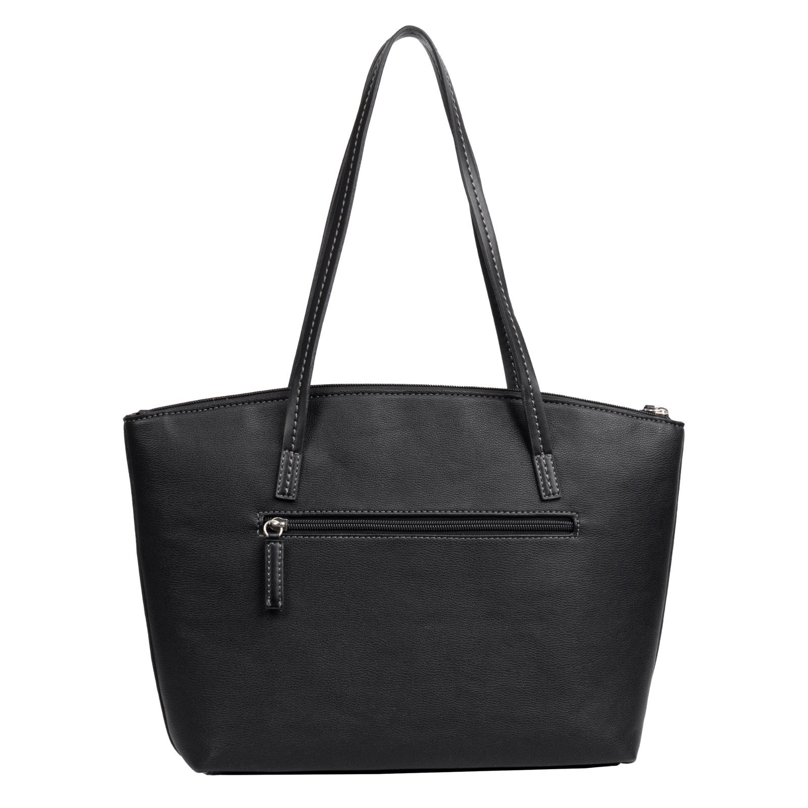 Tom Tailor Damen Zip Shopper L "Amaris" – eleganter Shopper mit Reißverschluss und DIN-A4-Format Handtasche schwarz