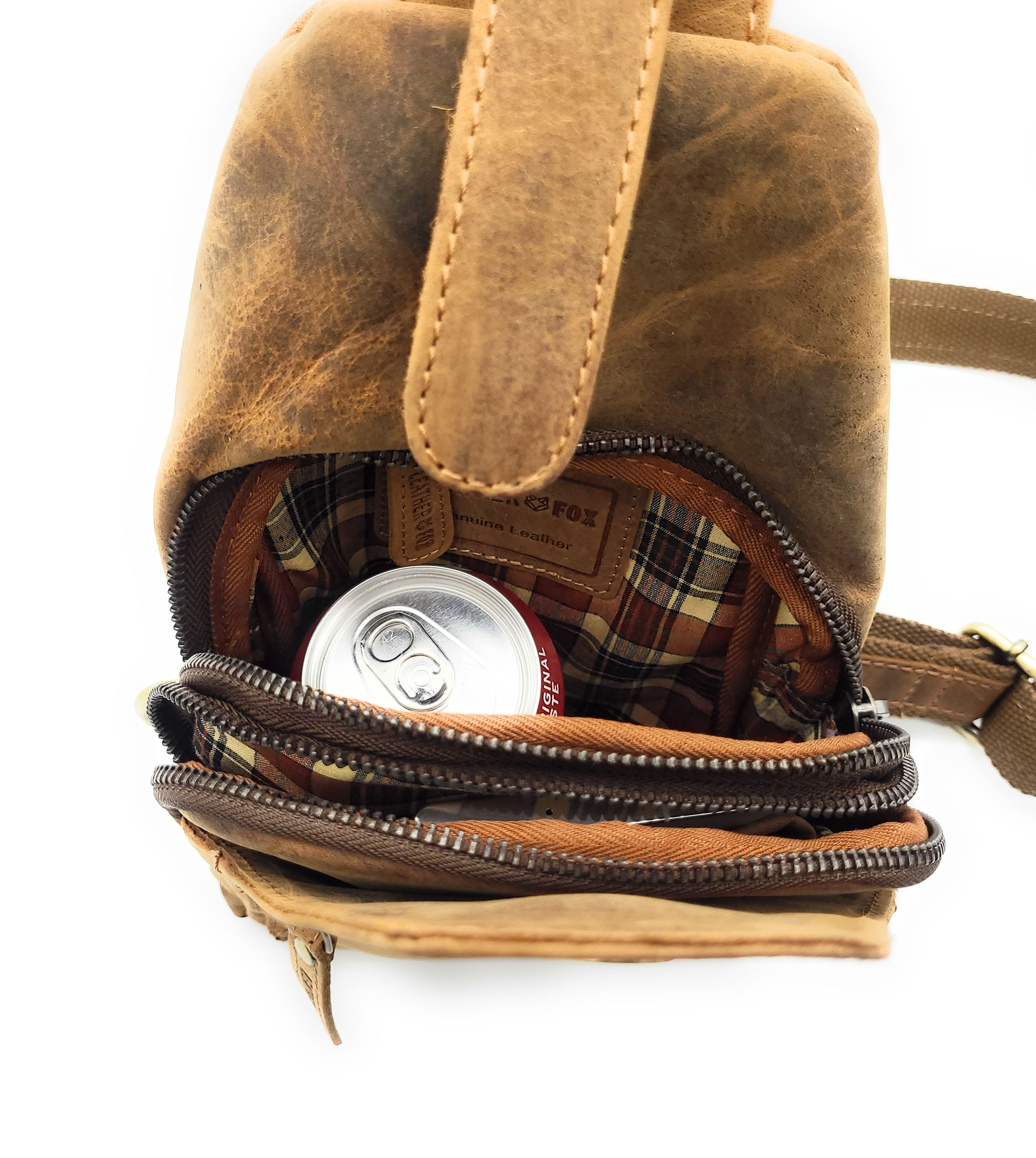 Leatherfox Slingbag Hunterleder | Echtleder Crossbody Bag | Damen & Herren | 30×15×8 cm