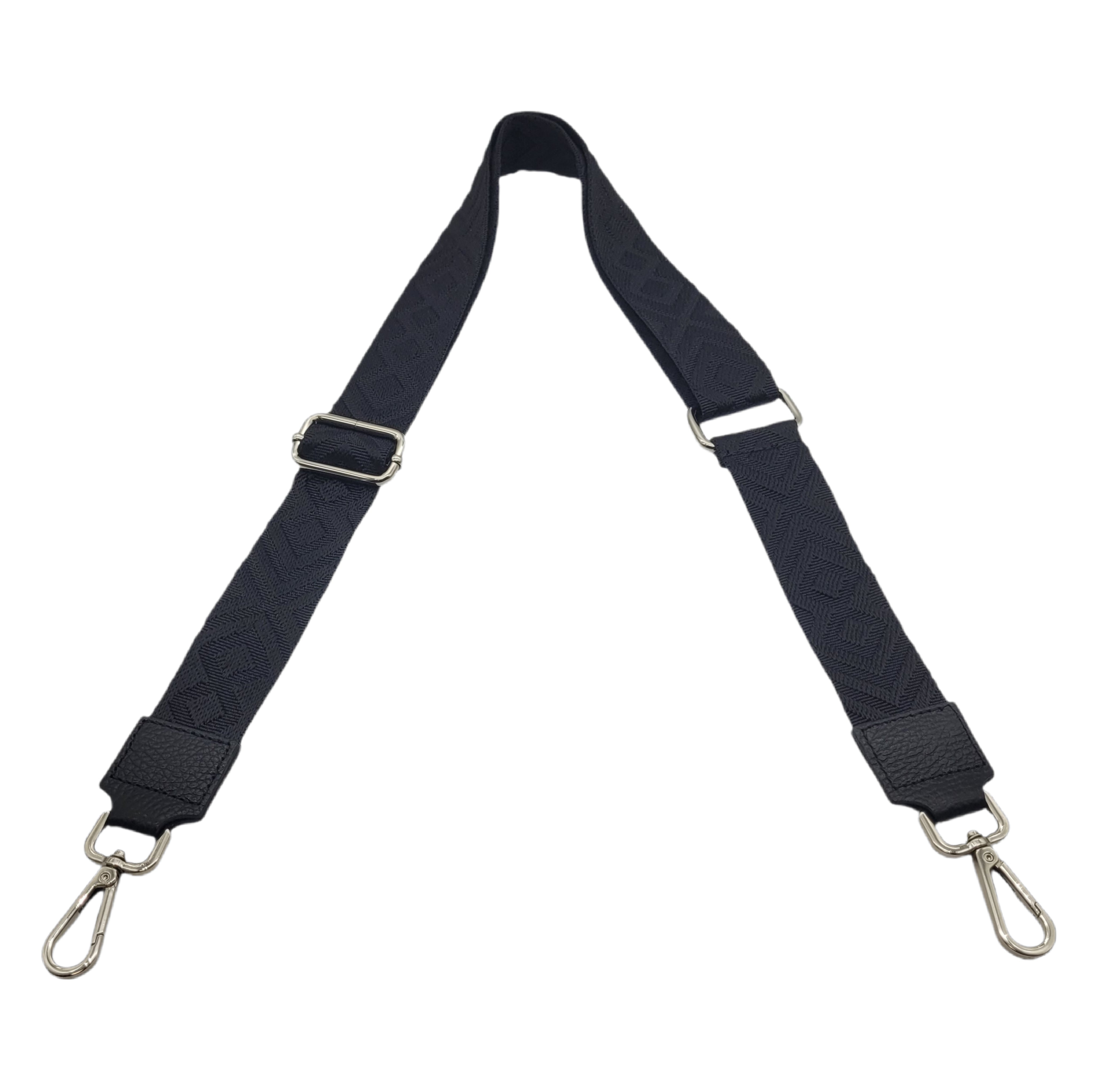 Ersatz Taschengurt Schultergurt Tragegurt Schulterriemen 4cm made in Italy schwarz silber