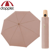 doppler nachhaltiger Regenschirm Nature Taschenschirm sturmsicher bis 100km/h recyceltes Polyester Holzgriff gentle rose