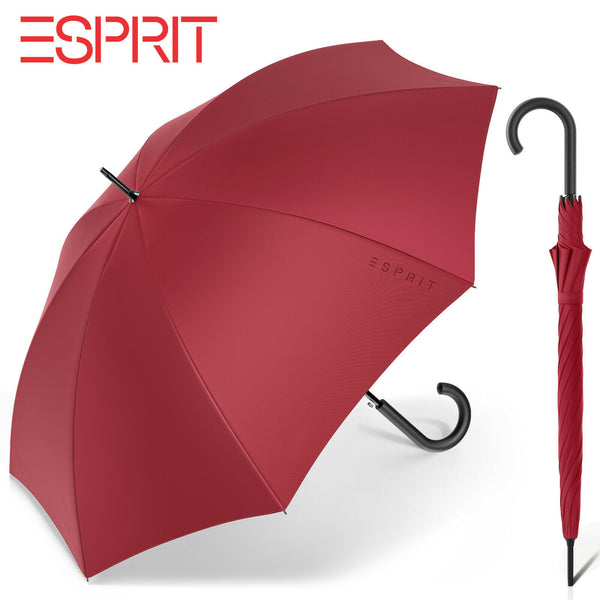 nachhaltiger Esprit Regenschirm Stockschirm Schirm mit Automatik Long AC flagred rot