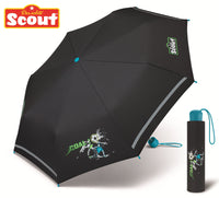 Scout Boys Kinder Regenschirm Taschenschirm mit Reflektionsstreifen Goal Fußball
