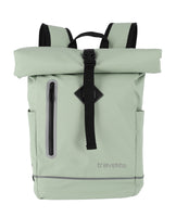 Travelite Rollup Fahrrad Rucksack Kurierrucksack Daypack aus wasserfester Plane mit Reflektoren pastell grün