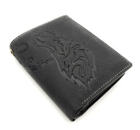 echt Leder Geldbörse Portemonnaie heulender Wolf Mond mit RFID NFC Schutz black