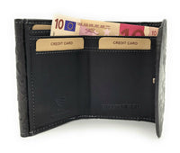 Hill Burry kleine echt Leder Damen Geldbörse Portemonnaie mit RFID NFC Schutz schwarz