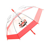 Kinder Automatik Schirm Regenschirm transparent durchsichtig Jungen Feuerwehr