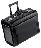 Dermata Leder Pilotenkoffer mit Trolley / Rollen und herausnehmbarer Notebooktasche