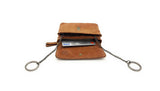 Jockey Club echt Leder Schlüsseletui Doppelfach Vintage Shabby Chic Used Look mit RFID Schutz braun