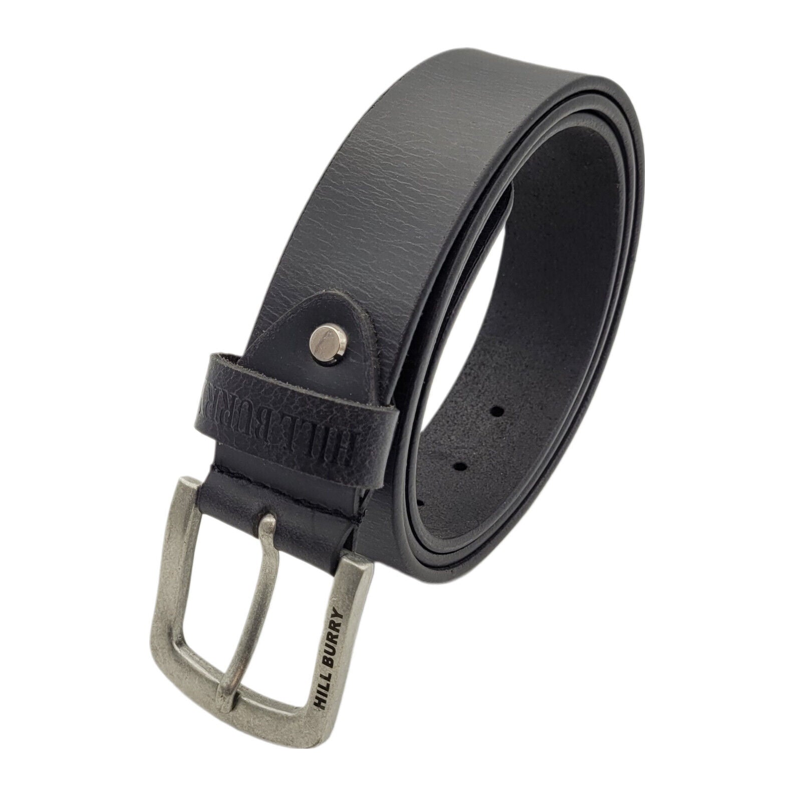 Hill Burry echt Leder Herren Gürtel 100cm (Taille) 40mm breit kürzbar Vollleder schwarz
