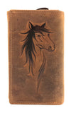 Jockey Club XXL echt Leder Damen Mädchen Geldbörse Pferd vintage Hunterleder mit RFID Schutz