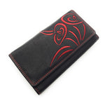 Jockey Club echt Leder Damen Geldbörse Portemonnaie mit RFID Schutz Calla schwarz rot