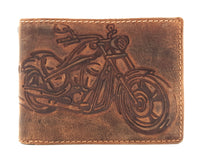 Jockey Club echt Leder Biker Geldbörse Geldbeutel Portemonnaie Motorrad mit RFID Schutz braun