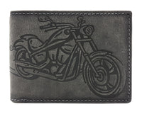 Jockey Club echt Leder Biker Geldbörse Geldbeutel Portemonnaie Motorrad mit RFID Schutz grau
