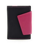 Jockey Club echt Leder Damen Geldbörse Portemonnaie Geldbeutel viele Fächer mit RFID Schutz schwarz pink