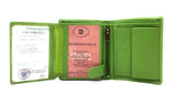 Lemasi Geldbörse Portemonnaie Geldbeutel aus weichem Rindleder 9 Kartenfächer Doppelnaht hellgrün