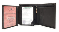 Lemasi Geldbörse Portemonnaie Geldbeutel aus weichem Rindleder 9 Kartenfächer Doppelnaht braun