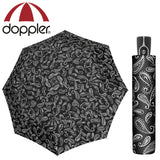 doppler Regenschirm Fiber Magic Taschenschirm sturmsicher 100km/h Black & White Paisley