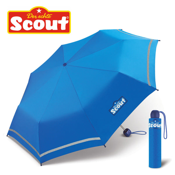 Scout Kinder Regenschirm mit Reflektionsstreifen leicht royal blue blau