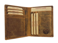 Jockey Club echt Leder Kreditkartenetui mit Scheinfach Etui Ausweisetui Hülle mit RFID Schutz rustikales Vintage Hunterleder