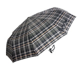 Premium Regenschirm Taschenschirm 10x Fiberglas Teflon Ausrüstung Doppel Automatik gewebte Karos schwarz