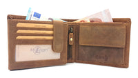 McLean echt Büffel Voll-Leder Geldbörse Portemonnaie Geldbeutel RFID NFC Schutz braun