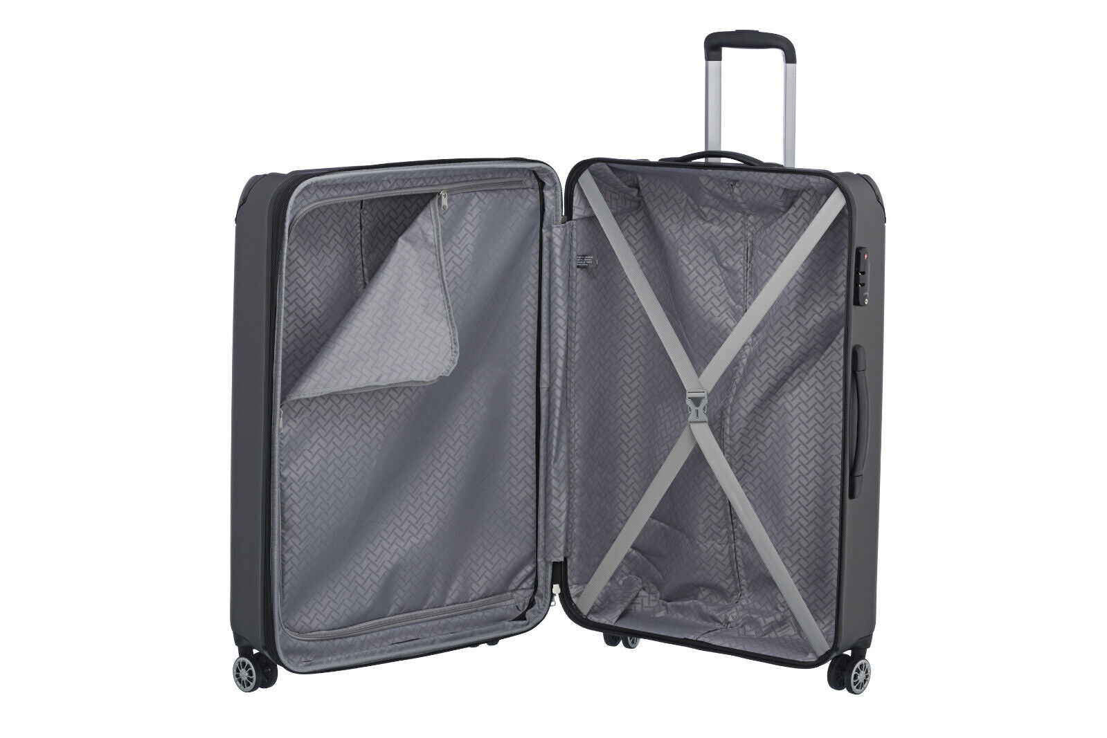 Travelite City Reisekoffer L Trolley Koffer 77cm 4 Rad / Rollen TSA Dehnfalte anthrazit