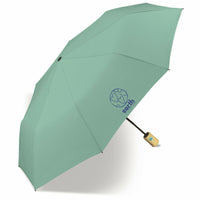 happy rain nachhaltiger Regenschirm mit Automatik Earth recyceltes Polyester Bambusgriff