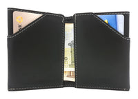 Jockey Club echt Leder Kreditkartenetui mit Scheinfach Etui Ausweisetui Hülle Slim Wallet mit RFID NFC Schutz schwarz