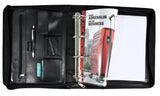 Dermata XL Schreibmappe Ringbuchmappe mit herausnehmbarer 50mm Mechanik, umlaufenden Reißverschluss, Tragegriff, inkl. A4-Schreibblock