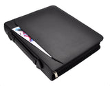 Dermata XL Schreibmappe Ringbuchmappe mit herausnehmbarer 30mm Mechanik, umlaufenden Reißverschluss, Tragegriff, inkl. A4-Schreibblock