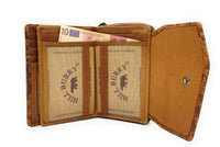 Hill Burry echt Leder Damen Geldbörse Portemonnaie floral RFID NFC Schutz braun