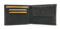 echt Büffel Voll-Leder Geldbörse Portemonnaie Geldbeutel RFID NFC Schutz schwarz
