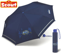 Scout Kinder Regenschirm mit Reflektionsstreifen leicht Police Car Polizei Auto