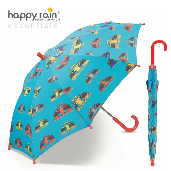 Happy Rain Kinder Regenschirm Stockschirm Bambino Boys Jungen Autos Rennwagen