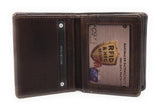 Jockey Club echt Leder Mini Geldbörse Portemonnaie Vintage mit RFID Schutz braun