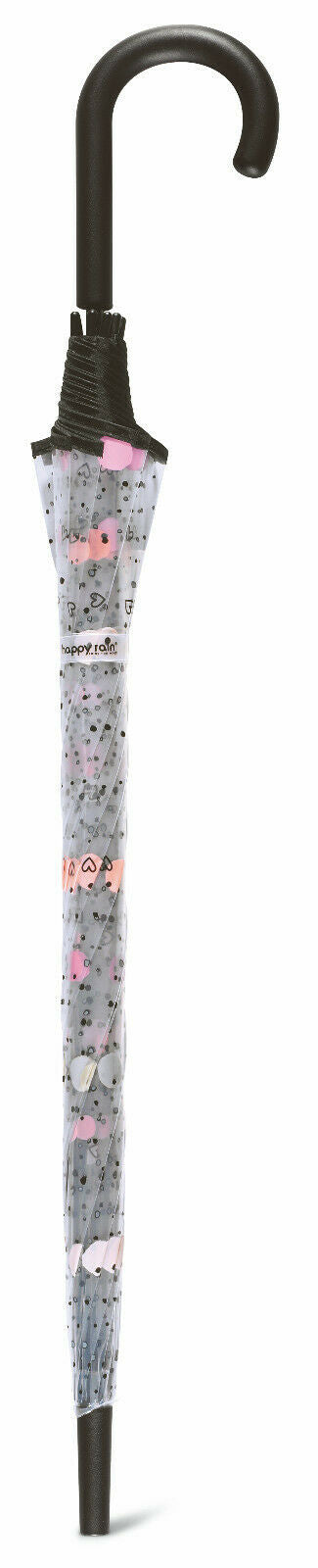 Regenschirm transparent durchsichtig Glockenschirm dots & hearts happy rain