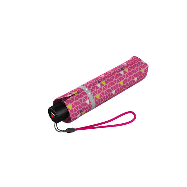 Knirps Rookie Kinder Regenschirm Taschenschirm Schirm reflektierend triple pink