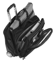 Dermata Notebooktasche Trolley Rolltasche Pilotentrolley Nylon 17" viele Fächer schwarz grau