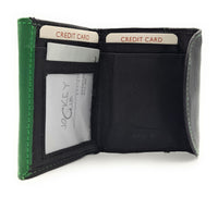 Jockey Club echt Leder Mini Geldbörse Wickelbörse Urlaubsbörse mit RFID Schutz schwarz tanne