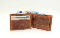 Jockey Club echt Leder Mini Geldbörse Hunterleder Toro vintage mit RFID Schutz