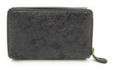 Hill Burry echt Leder Damen Geldbörse Portemonnaie floral RFID NFC Schutz schwarz