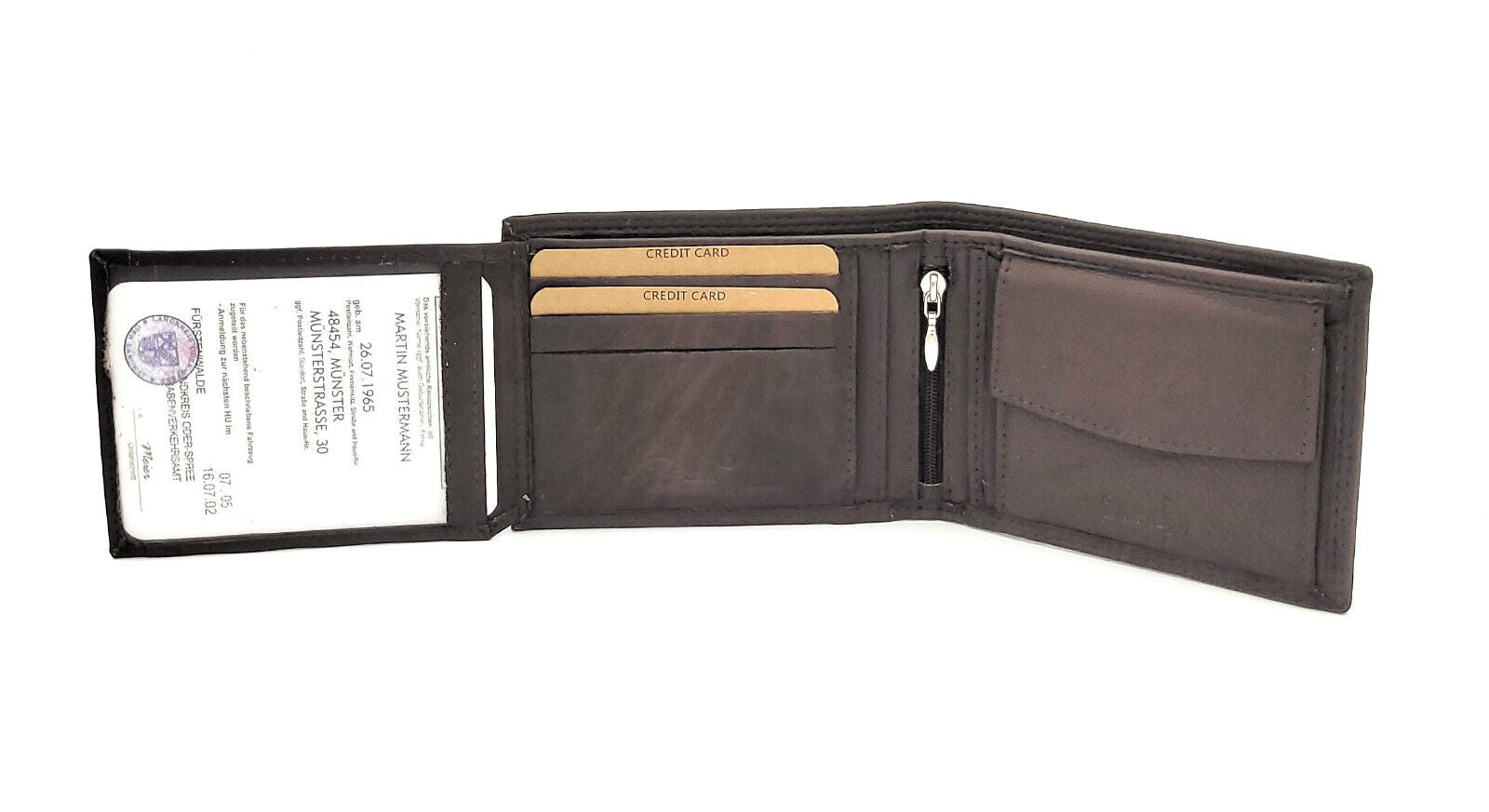 Jockey Club Basic echt Leder Herren Geldbörse Portemonnaie Geldbeutel mit RFID NFC Schutz braun