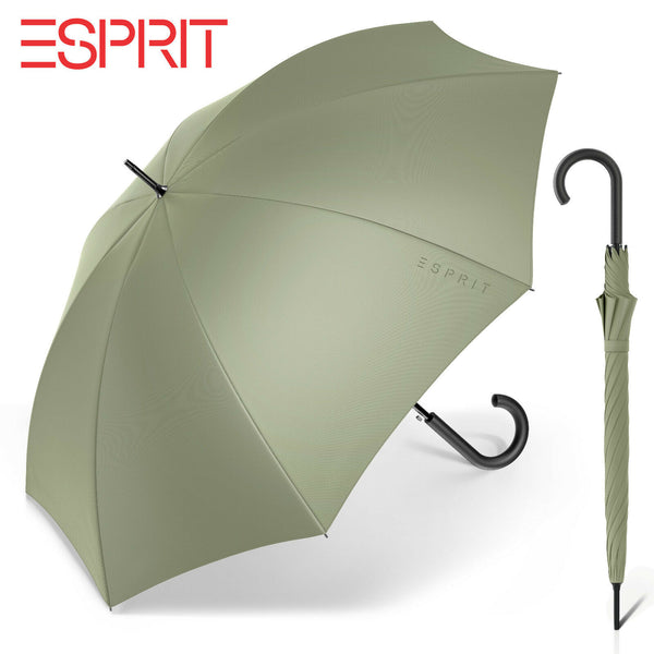 nachhaltiger Esprit Regenschirm Stockschirm Schirm mit Automatik Long AC grün