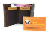 Hill Burry kleine echt Leder Damen Geldbörse Portemonnaie mit RFID NFC Schutz braun