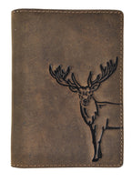 Jockey Club echt Leder Passhülle Etui Hülle Dokumenten Mappe Hunterleder Hirsch