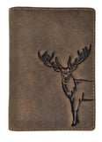 Jockey Club echt Leder Passhülle Etui Hülle Dokumenten Mappe Hunterleder Hirsch