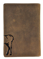Jockey Club echt Leder Passhülle Etui Hülle Dokumenten Mappe Hunterleder Hirsch