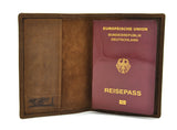 Jockey Club echt Leder Passhülle Etui Reisepass Hülle Hunterleder cognac braun