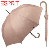 Esprit Regenschirm Stockschirm Schirm mit Automatik starburst metallic taupe gray Sterne