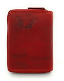 Jockey Club echt Leder Geldbörse Portemonnaie Geldbeutel Sauvage mit RFID Schutz Schmetterling rot